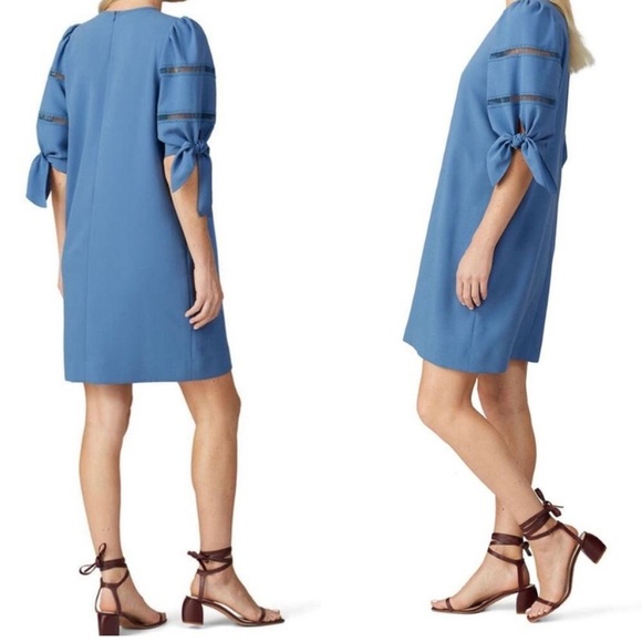 See by Chloe Riverside Blue‎ Shift Puff Sleeve Dress Size Large - Picture 3 of 16